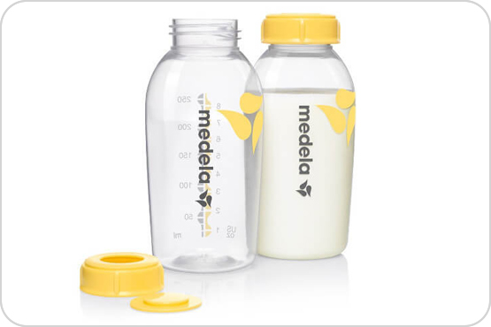 Medela Box Butelki do przechowywania pokarmu 150 ml. z kolorowym nadrukiem 3 szt.