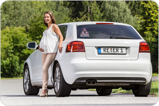  Reer Tabliczka samochodowa kobieta w ciąży w aucie